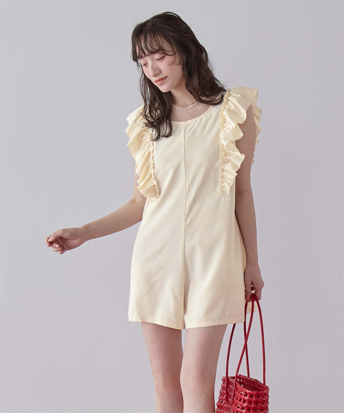 SEA DRESS「ショルダーフリルオールインワン/ワンピース水着」|コンビネゾン|