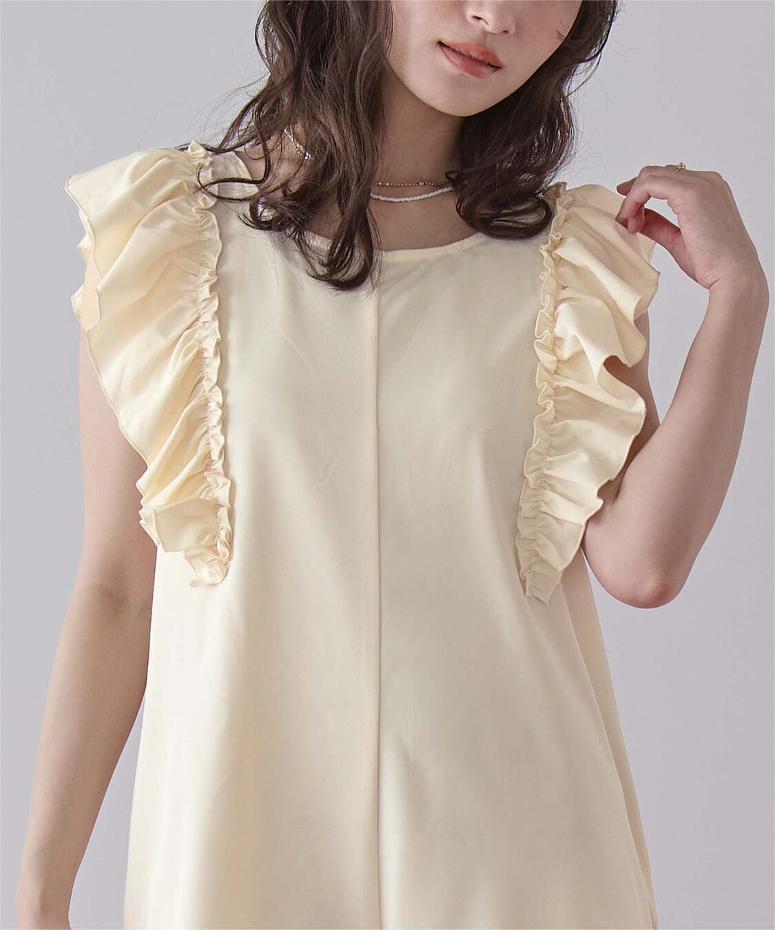 SEA DRESS「ショルダーフリルオールインワン/ワンピース水着」|コンビネゾン|