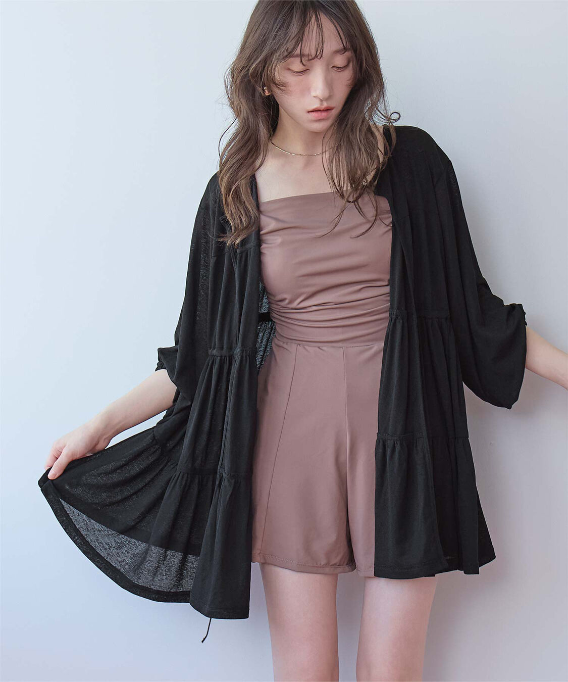 SEA DRESS「ティアードロングカーディガン/ラッシュガード」|コンビネゾン|