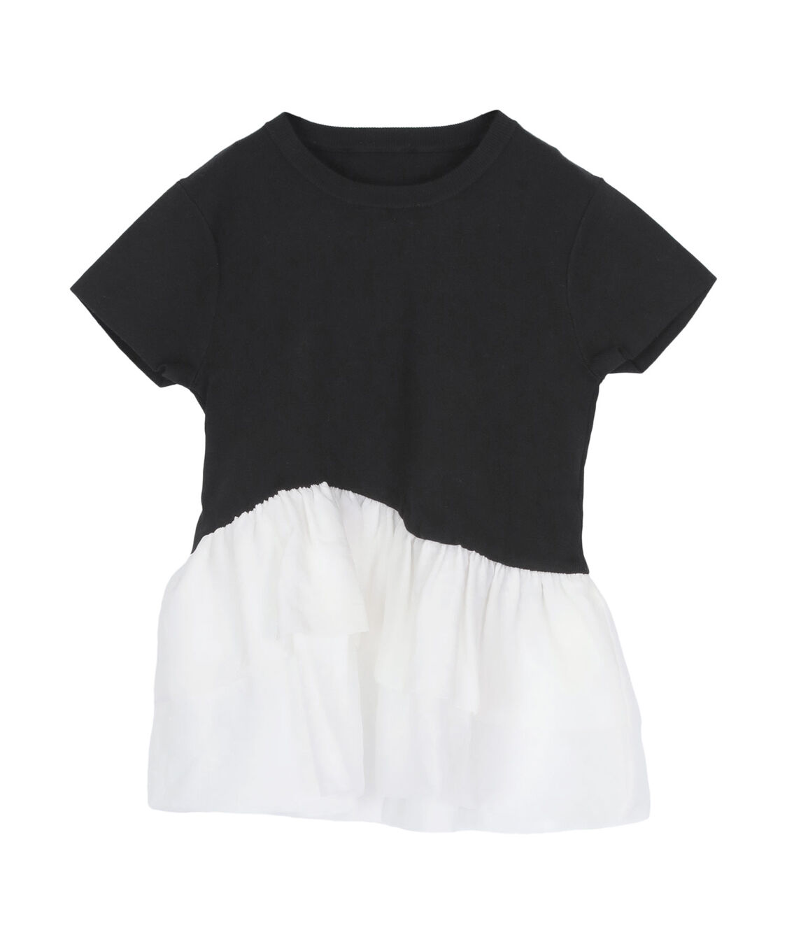 titivate「【きこさんコラボアイテム】半袖ニットドッキングイレギュラーヘムペプラムトップス」|ニット・セーター|