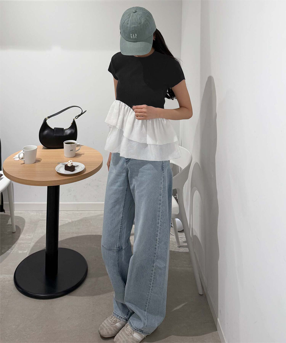 titivate「【きこさんコラボアイテム】半袖ニットドッキングイレギュラーヘムペプラムトップス」|ニット・セーター|