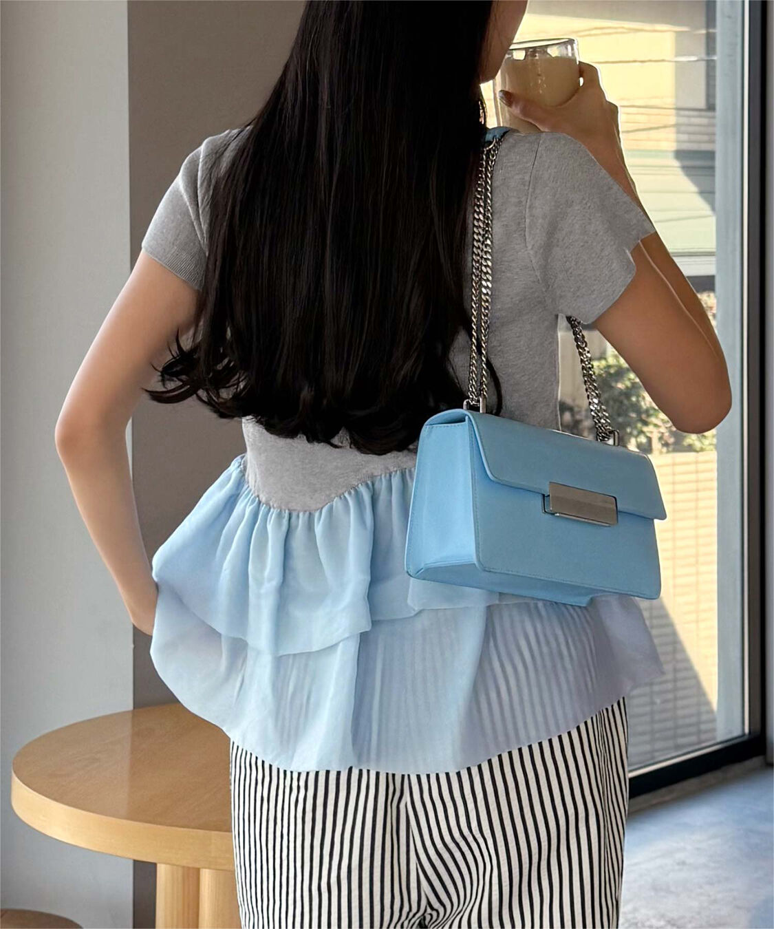 titivate「【きこさんコラボアイテム】半袖ニットドッキングイレギュラーヘムペプラムトップス」|ニット・セーター|