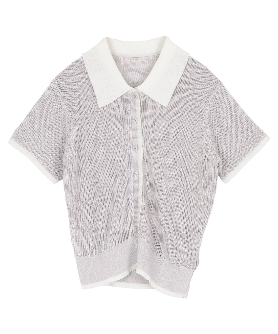 titivate「【きこさんコラボアイテム】配色襟付き半袖ニットトップス」|ニット・セーター|