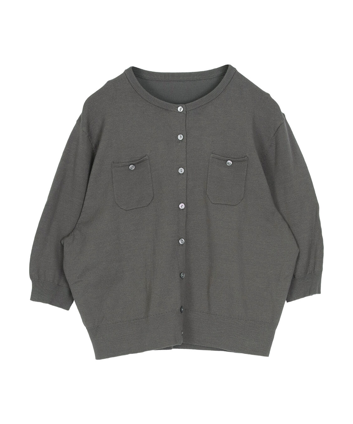 ur's「UVケア/抗ピル胸ポケットハーフスリーブニットカーディガン」|カーディガン|