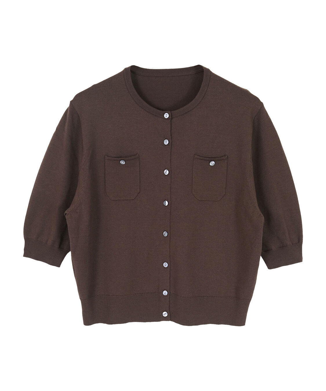 ur's「UVケア/抗ピル胸ポケットハーフスリーブニットカーディガン」|カーディガン|