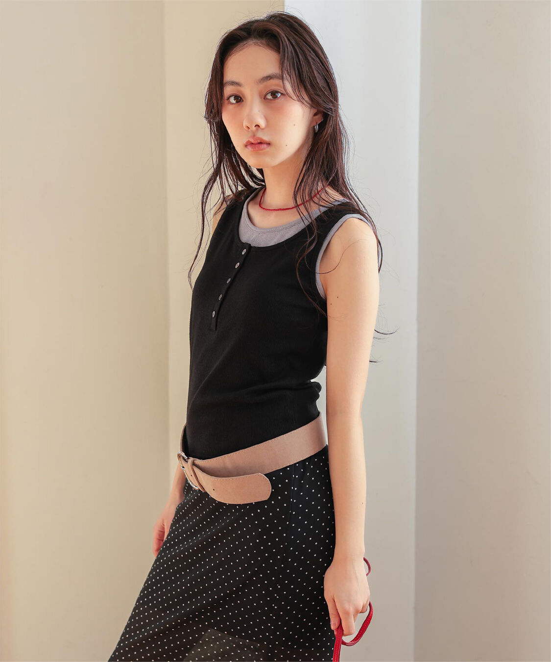 miette「カップ付きレイヤード風タンクトップ」|タンクトップ|