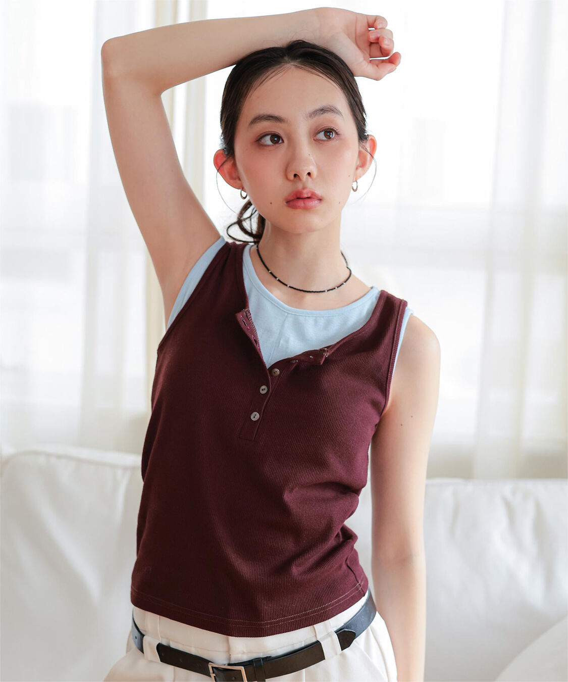 miette「カップ付きレイヤード風タンクトップ」|タンクトップ|