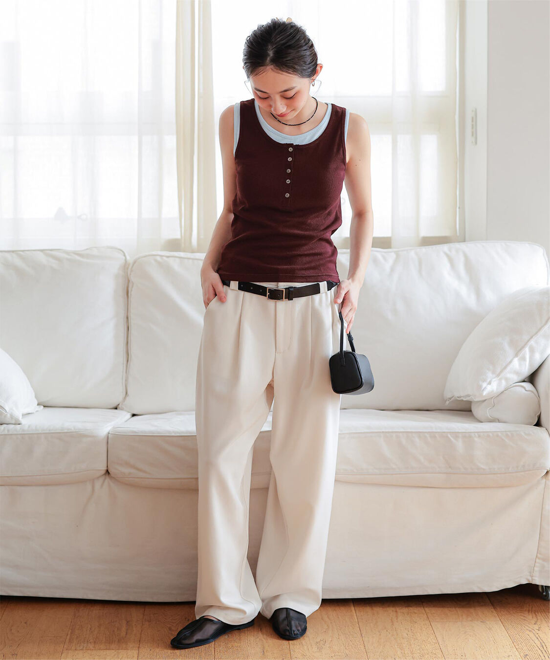 miette「カップ付きレイヤード風タンクトップ」|タンクトップ|