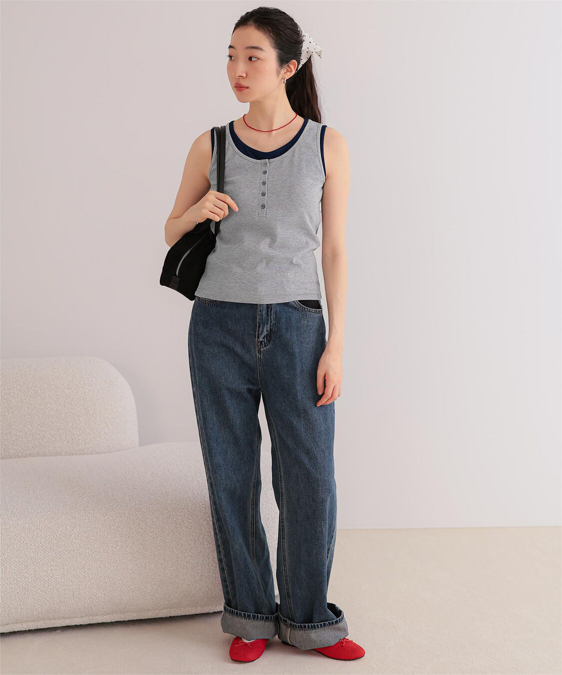 miette「カップ付きレイヤード風タンクトップ」|タンクトップ|