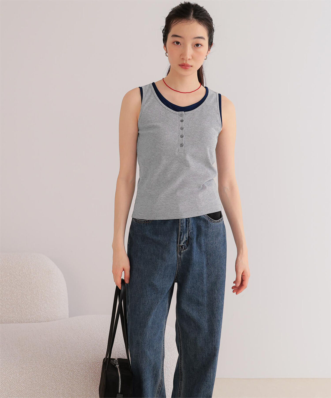 miette「カップ付きレイヤード風タンクトップ」|タンクトップ|