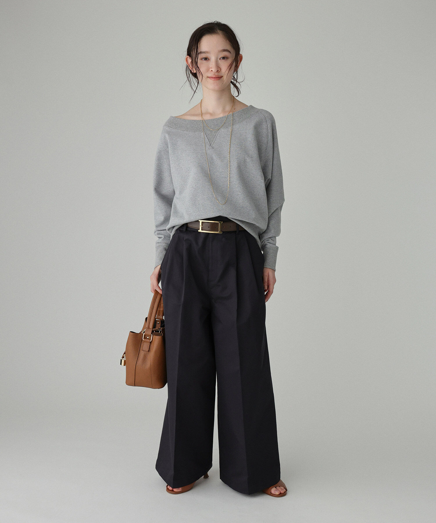 BABYLONE「ボ－トネック裏毛プルオーバー」|スウェット・ジャージ|