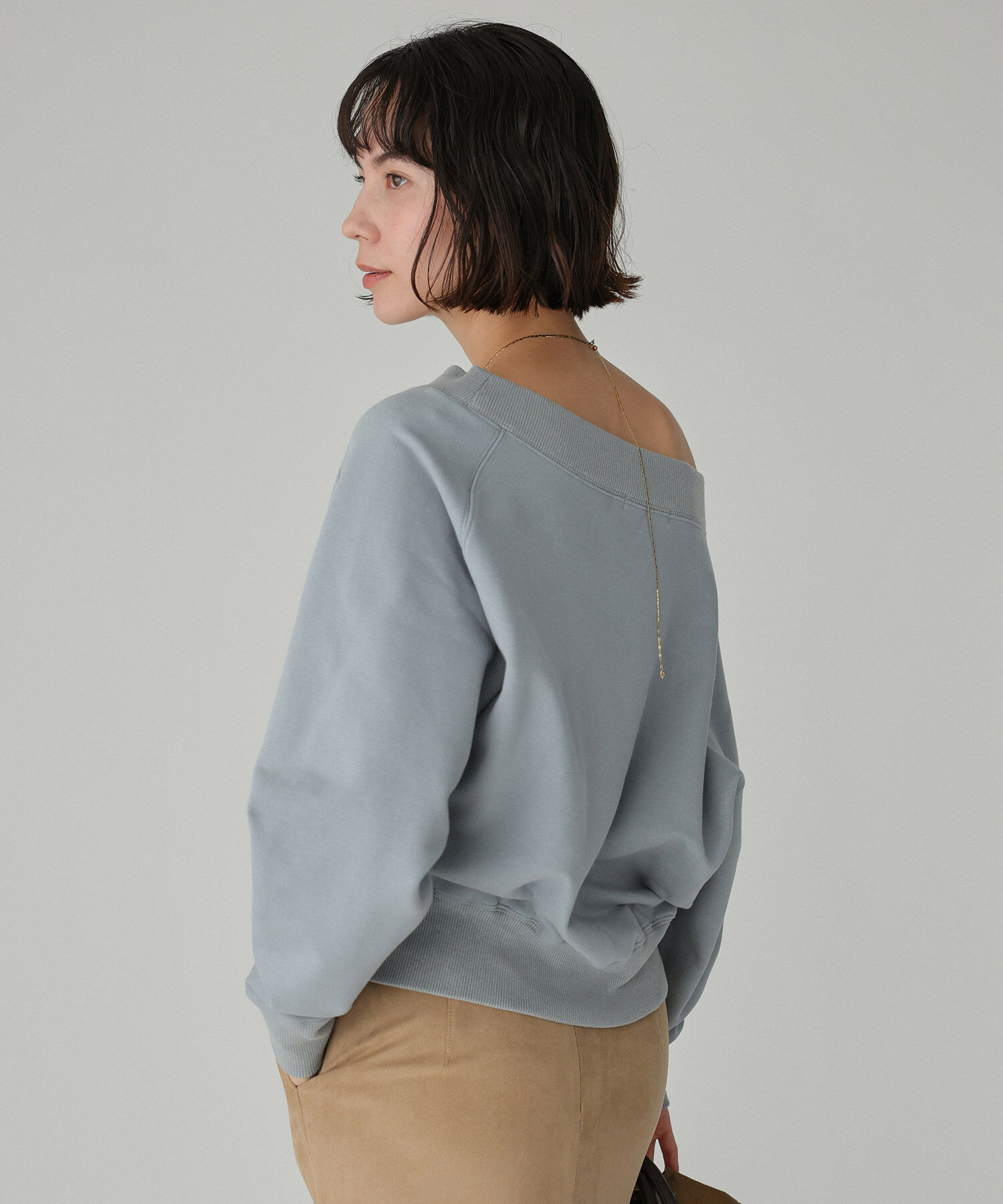 BABYLONE「ボ－トネック裏毛プルオーバー」|スウェット・ジャージ|