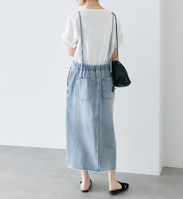  「綿麻デニムジャンパースカート」|ワンピース|