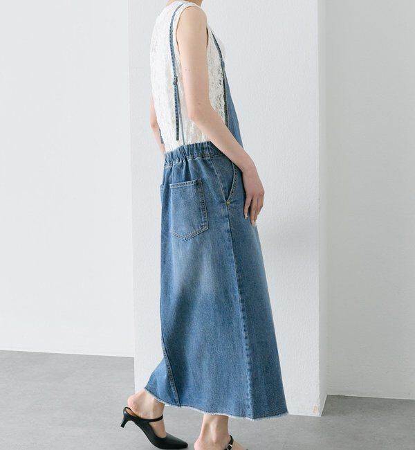  「綿麻デニムジャンパースカート」|ワンピース|