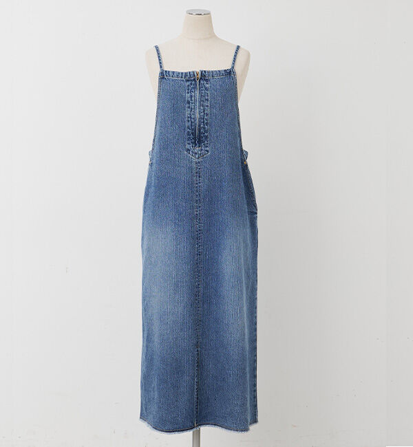  「綿麻デニムジャンパースカート」|ワンピース|