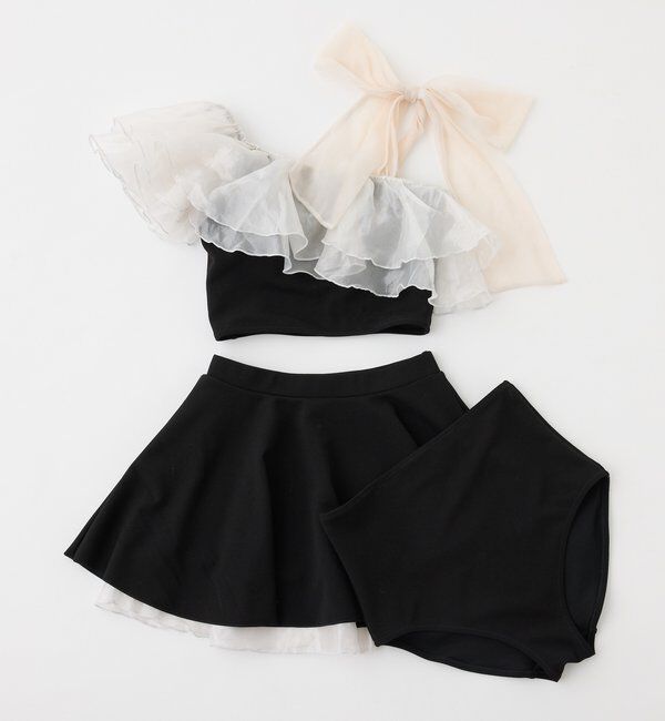  「swimwear/肩リボンワンショル+フレアミニスカート(3点セット)」|その他|