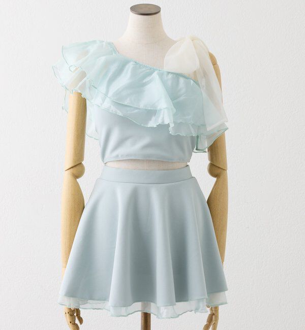  「swimwear/肩リボンワンショル+フレアミニスカート(3点セット)」|その他|