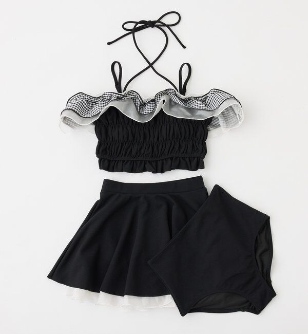  「swimwear/フリルオフショル＋フレアミニスカート(3点セット)」|その他|