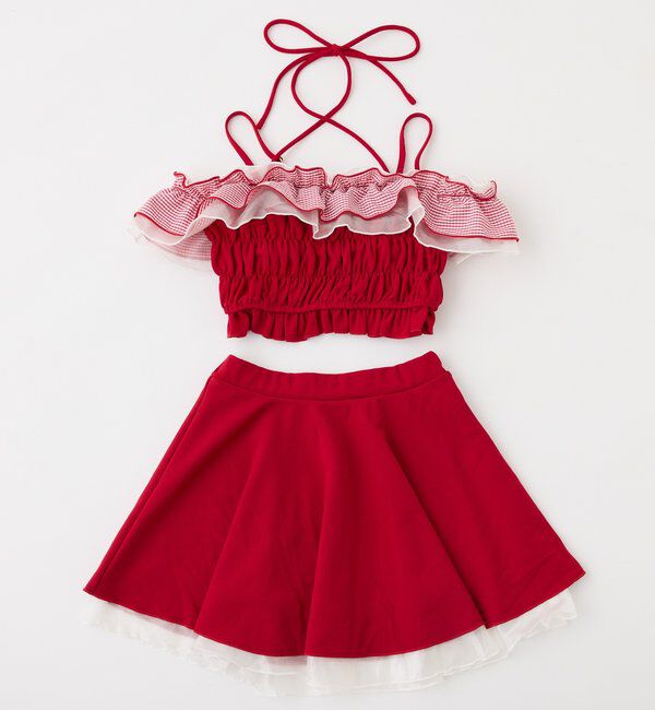  「swimwear/フリルオフショル＋フレアミニスカート(3点セット)」|その他|