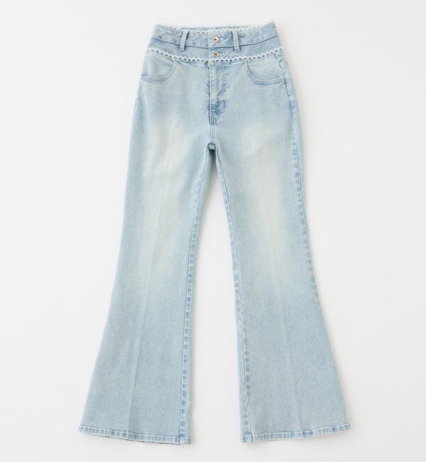  「【SMサイズ展開あり】ウエストレースフレアデニム」|その他|