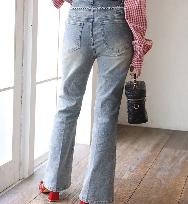  「【SMサイズ展開あり】ウエストレースフレアデニム」|その他|