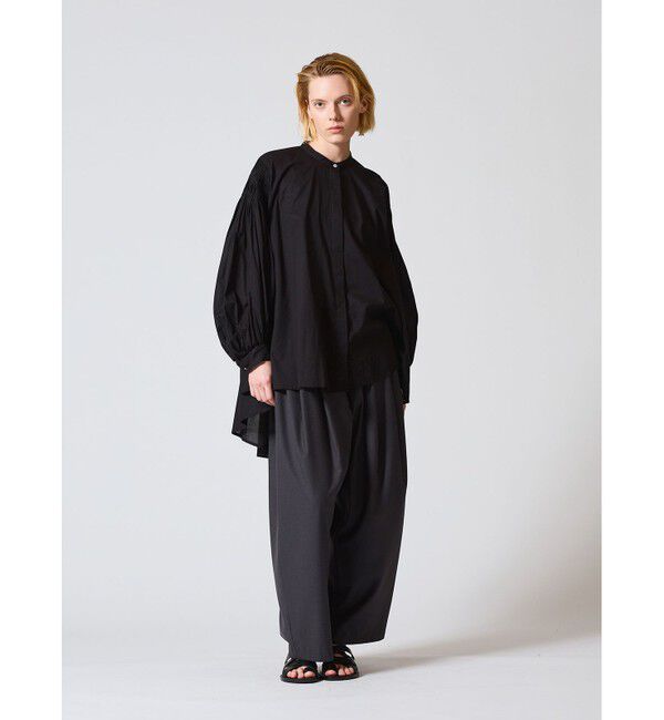 mizuiro ind「mizuiro ind ピンタックパフスリーブシャツ」|シャツ・ブラウス|