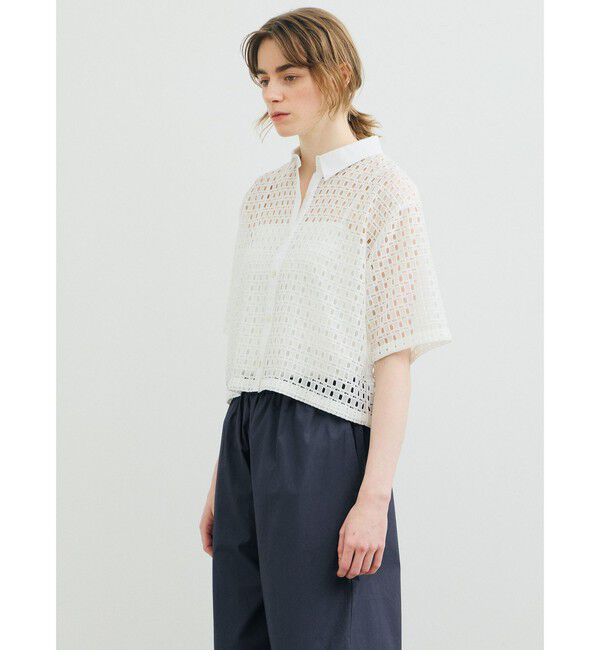 MARMARMAR「MARMARMAR メッシュレースボックスシャツ」|シャツ・ブラウス|