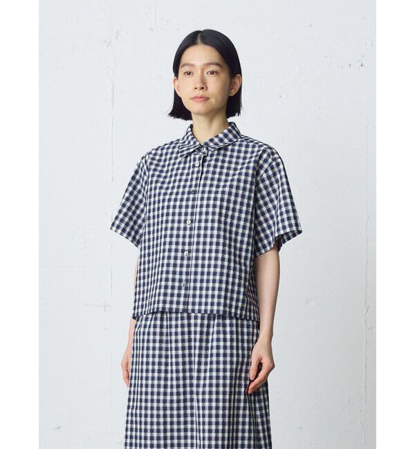 MidiUmi「MidiUmi シアサッカーチェックシャツ」|シャツ・ブラウス|