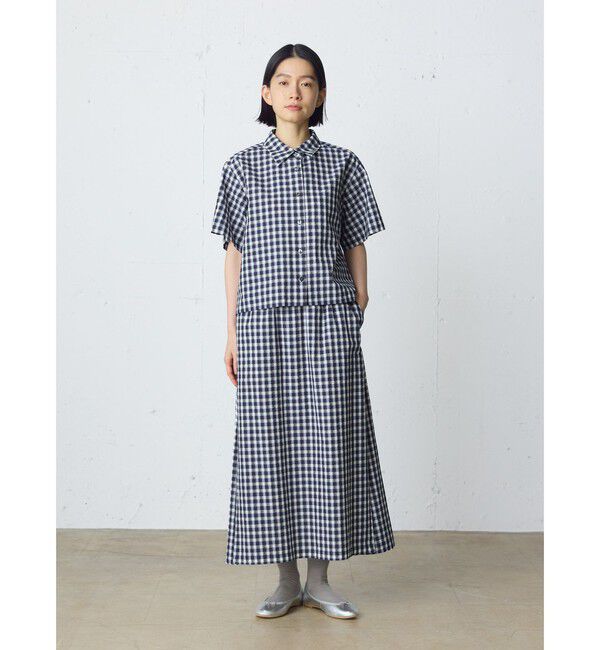 MidiUmi「MidiUmi シアサッカーチェックシャツ」|シャツ・ブラウス|