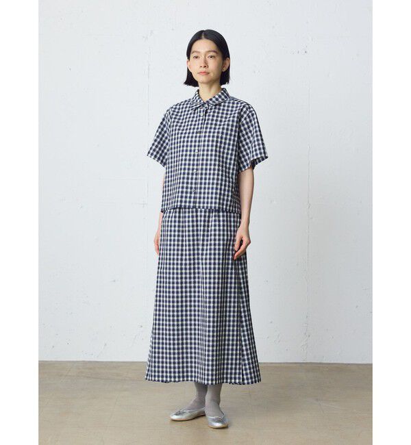 MidiUmi「MidiUmi シアサッカーチェックシャツ」|シャツ・ブラウス|