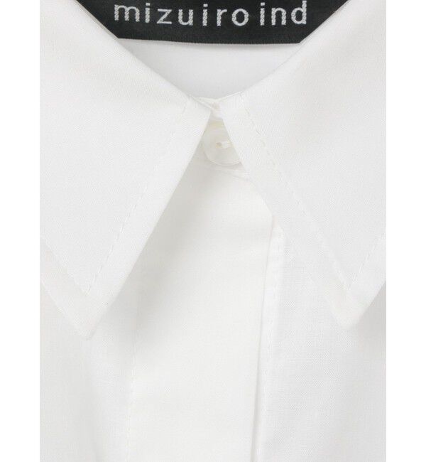mizuiro ind「mizuiro ind ハーフスリーブフレアシャツワンピース」|ワンピース|