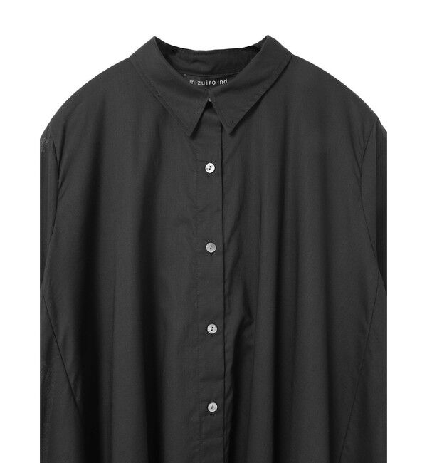 mizuiro ind「mizuiro ind ハーフスリーブフレアシャツワンピース」|ワンピース|