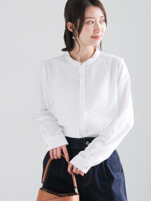 Te chichi「フロントレースブラウス」|シャツ・ブラウス|オフホワイト