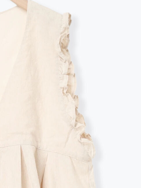 Samansa Mos2「【Cross&times;Linen】肩フリル前後2WAYジャンパースカート」|ワンピース|