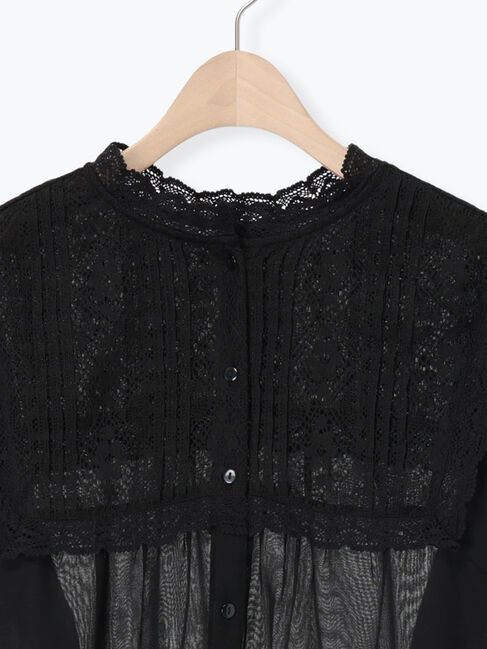 Samansa Mos2「裾フリルティアードレースブラウス」|シャツ・ブラウス|