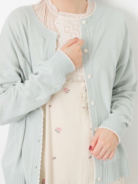 Samansa Mos2「配色スカラップカーディガン」|カーディガン|