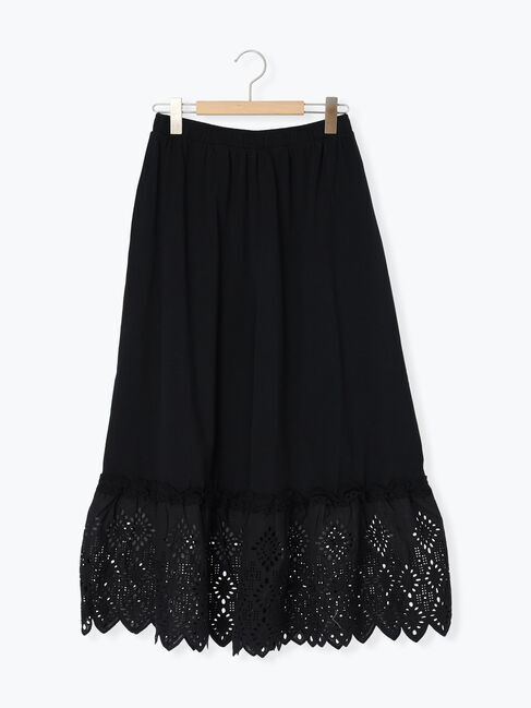 Samansa Mos2「【接触冷感】裾スカラップレースカットペチパンツ」|その他|ブラック