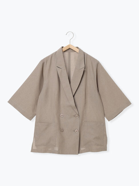 Samansa Mos2「ハーフスリーブジャケット」|その他|ベージュ