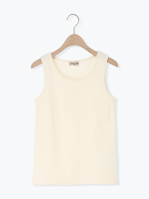 Samansa Mos2「リブテレコタンクトップ」|Tシャツ・カットソー|オフホワイト