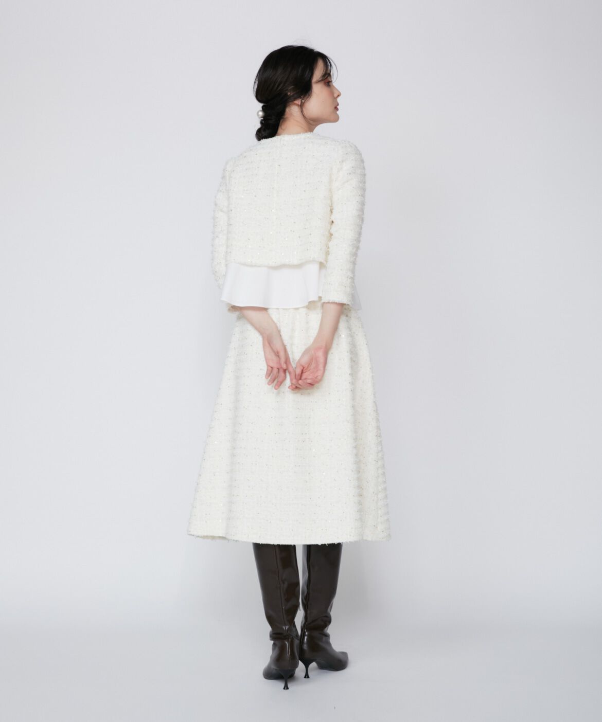 Maglie le cassetto「《M Maglie le cassetto》ラメスパンコールツイードスカート」|フレア|