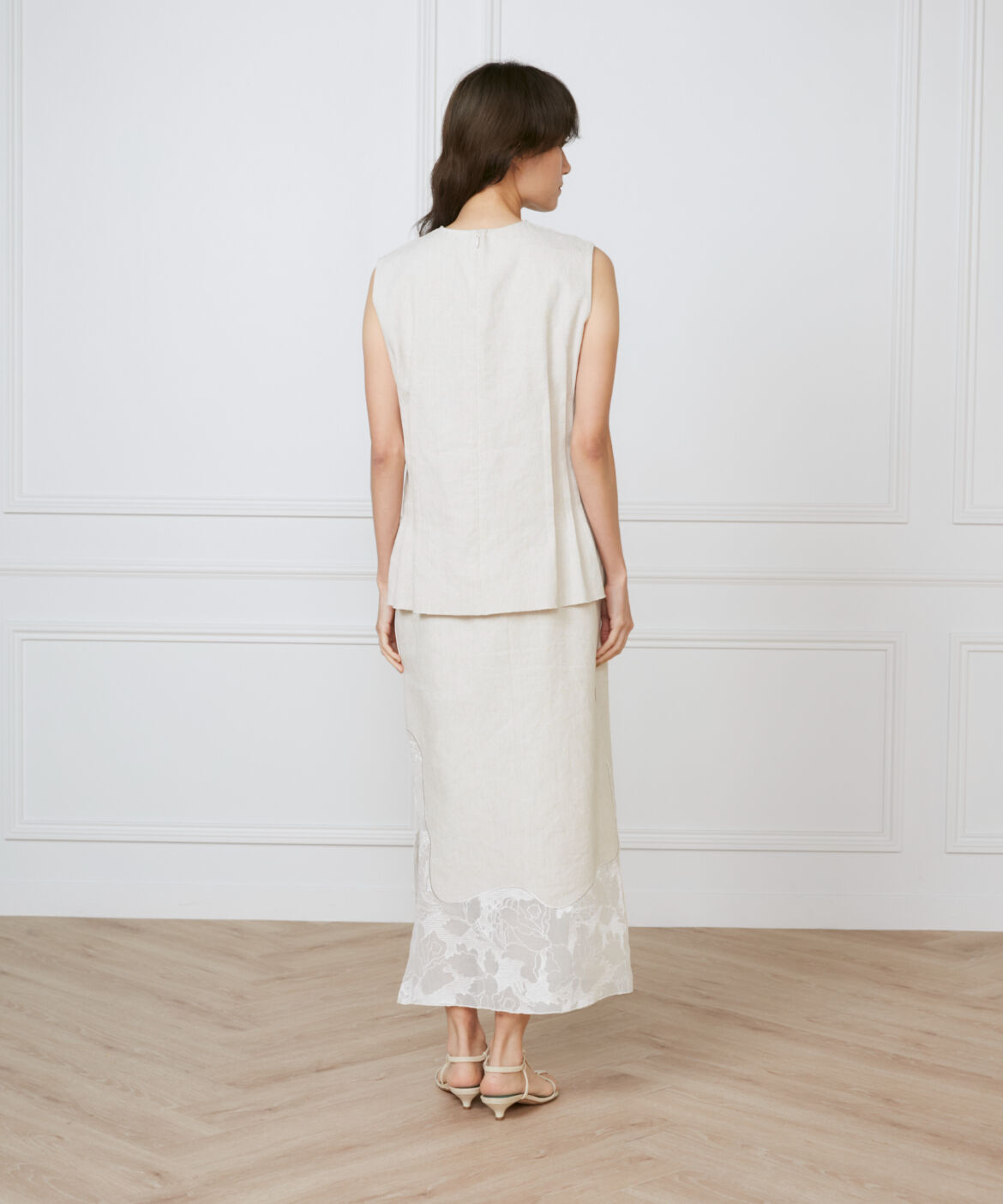 INED「《大きいサイズ》裾レーススカート《la veille by SUPERIOR CLOSET》」|タイト|