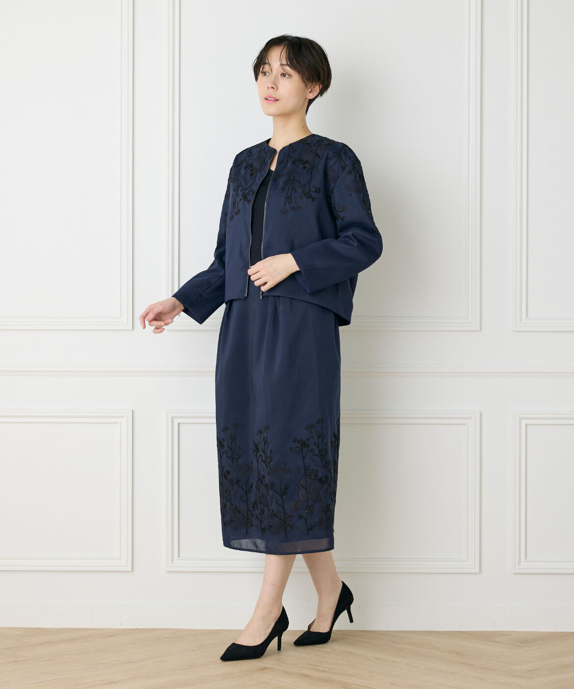 INED「《大きいサイズ》コクーンスカート《la veille by SUPERIOR CLOSET》」|台形|