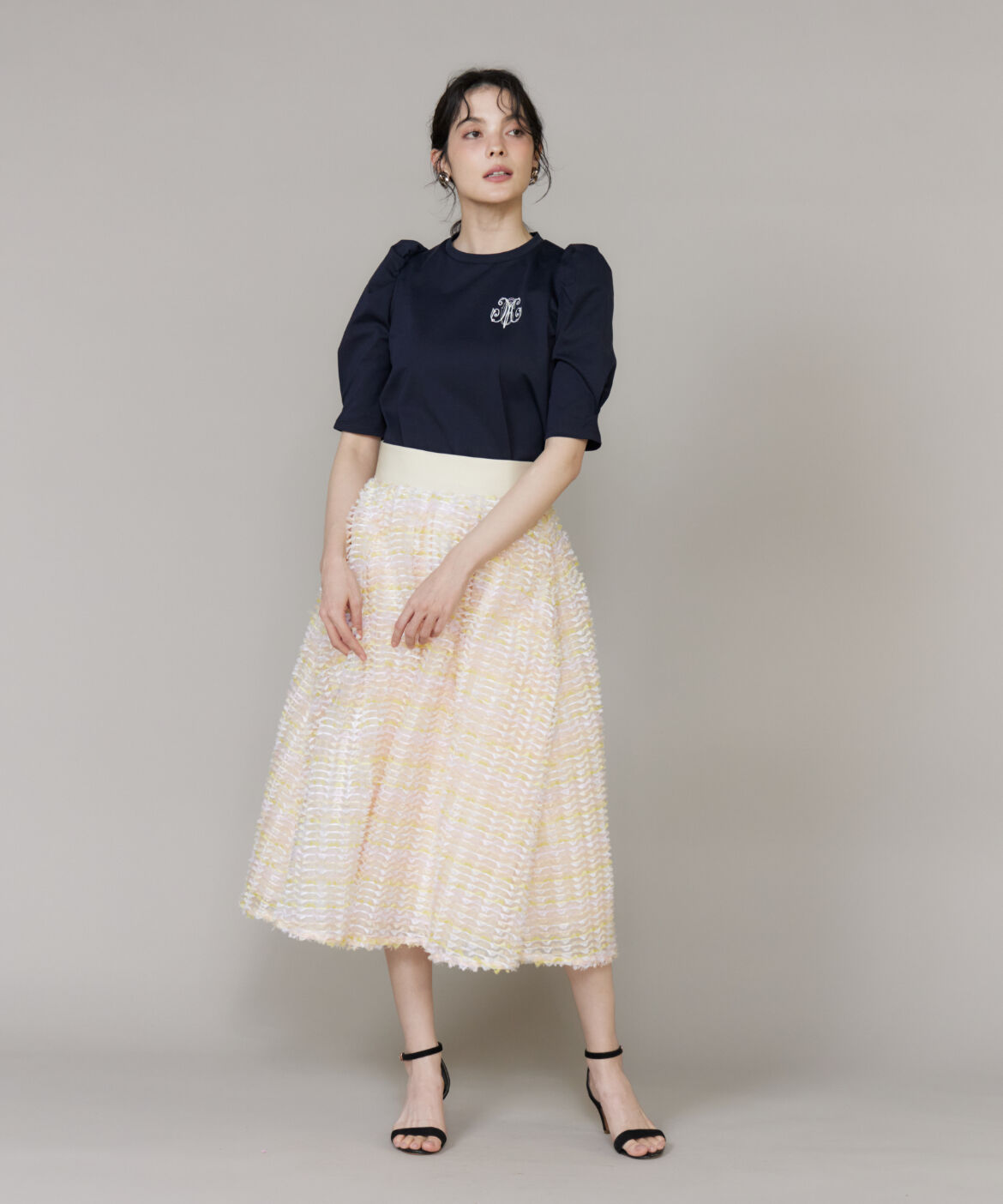 Maglie le cassetto「ロゴ刺繍ボリューム袖カットソー」|Tシャツ・カットソー|