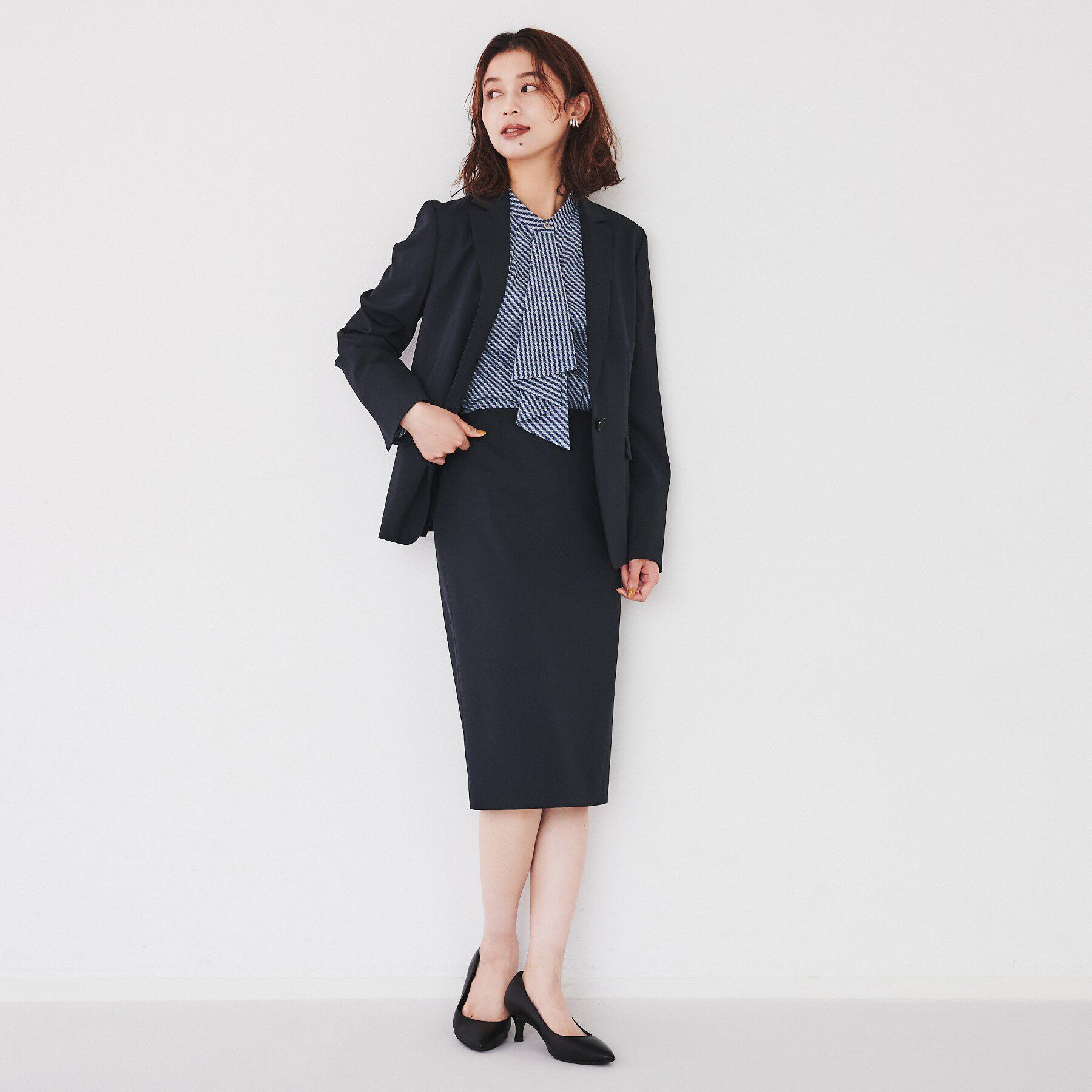 UNTITLED「【洗える通勤スーツ】レジェールギャバ ストレッチタイトスカート」|スカート|