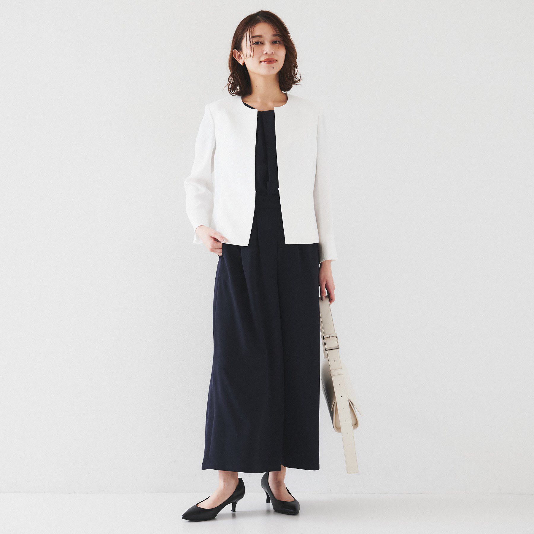 UNTITLED「【セットアップ可/短丈】ドライタッチジャケット」|ノーカラージャケット|