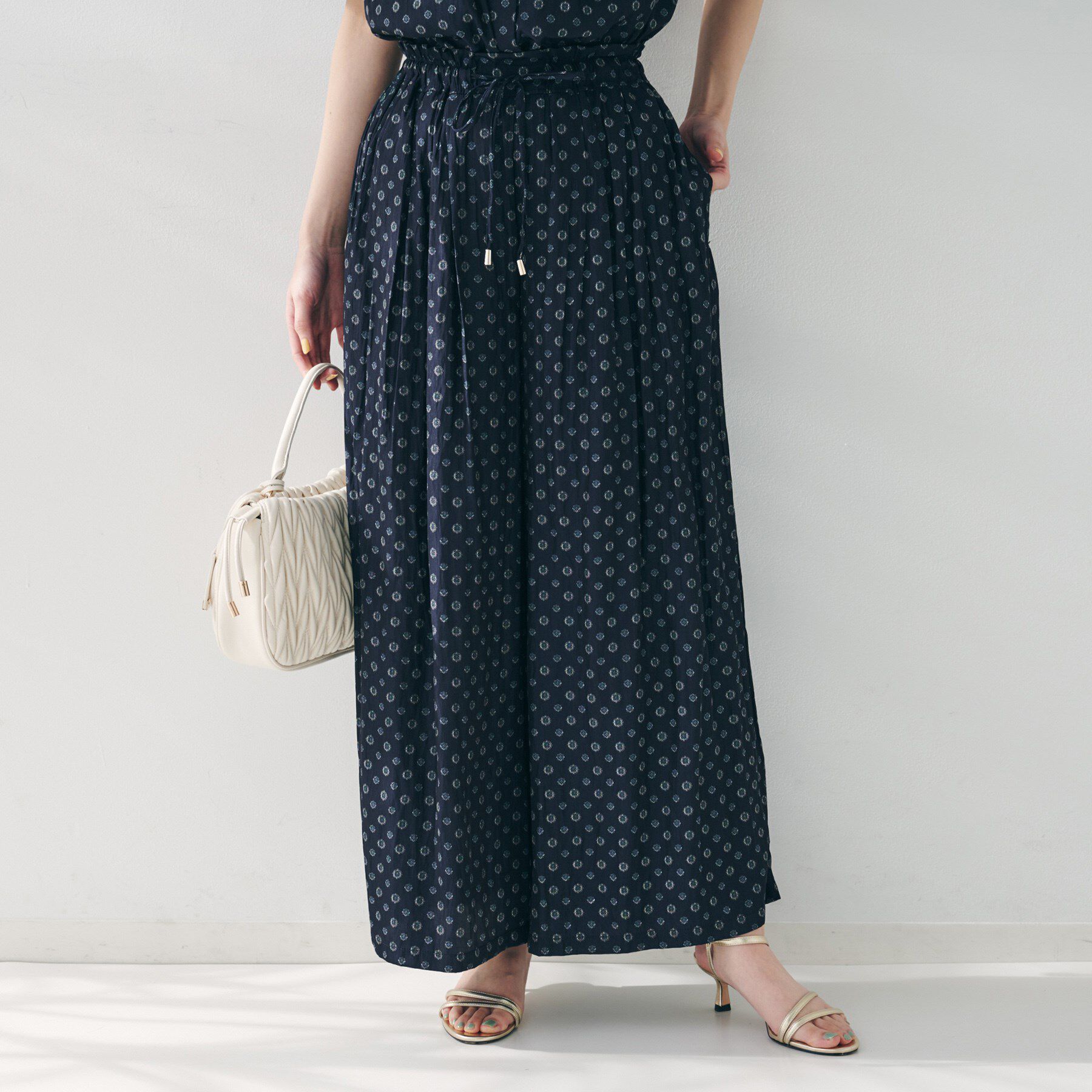 UNTITLED「【セットアップ可能/ウエストゴム】小紋柄パンツ」|その他|