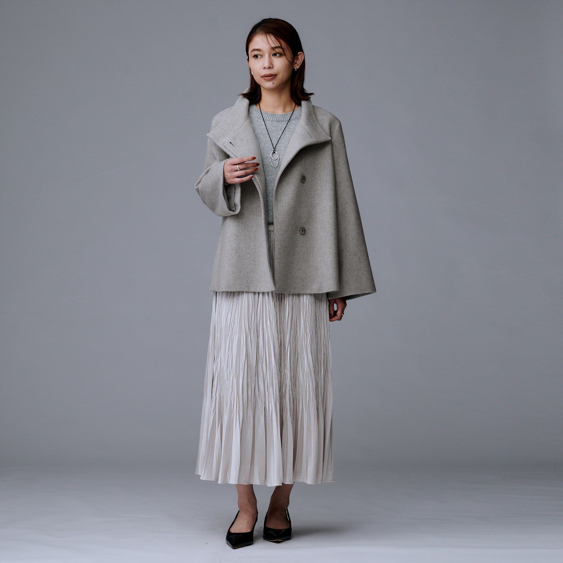 UNTITLED「【着回しが効く／オンオフアウター】ウールショートコート」|その他|