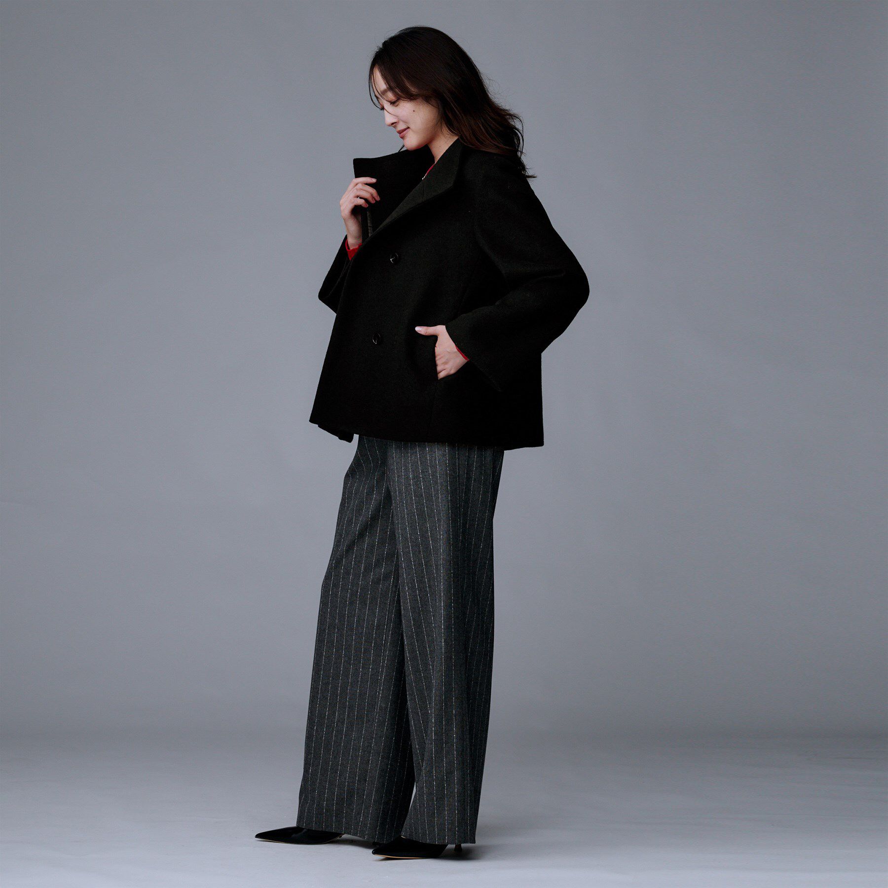 UNTITLED「【着回しが効く／オンオフアウター】ウールショートコート」|その他|