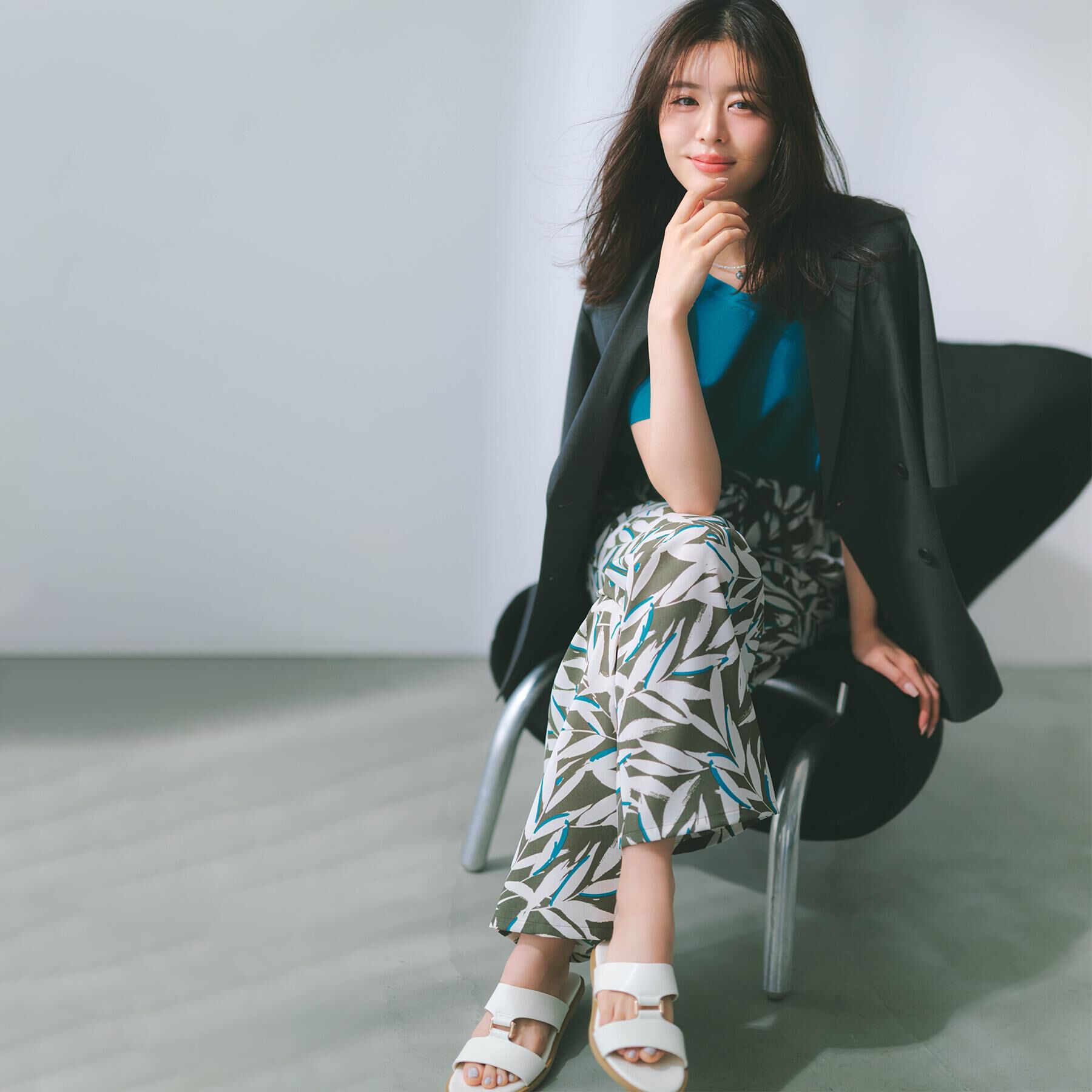 UNTITLED「【古畑星夏さん着用/ウエストゴム/ワイド】ボタニカルリーフパンツ」|その他|