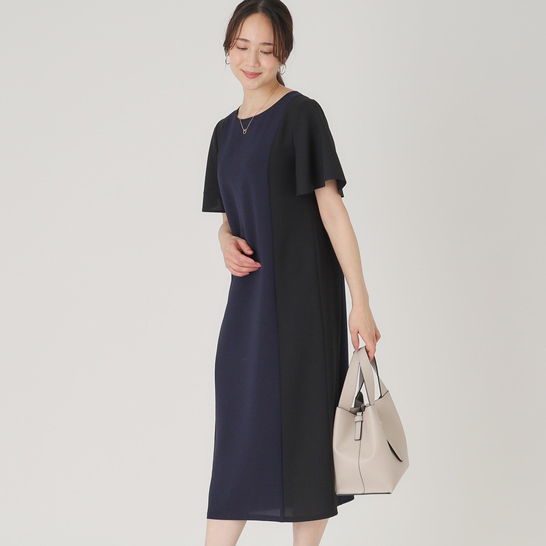 COUP DE CHANCE「【洗える／日本製】配色デザインワンピース」|ワンピース|